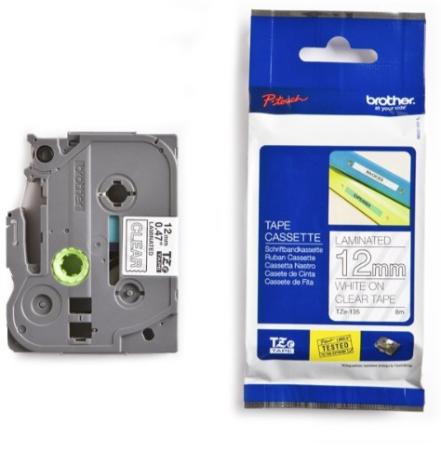 Brother p-touch TZ tape wit op transparant 12 mm