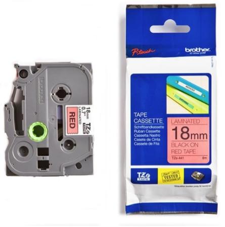 Brother p-touch TZ tape zwart op rood 18 mm