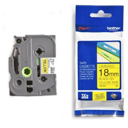 Brother p-touch TZ tape zwart op geel 18 mm