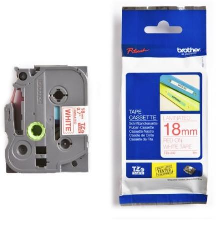 Brother p-touch TZ tape rood op wit 18 mm