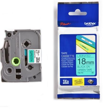 Brother p-touch TZ tape zwart op groen 18 mm