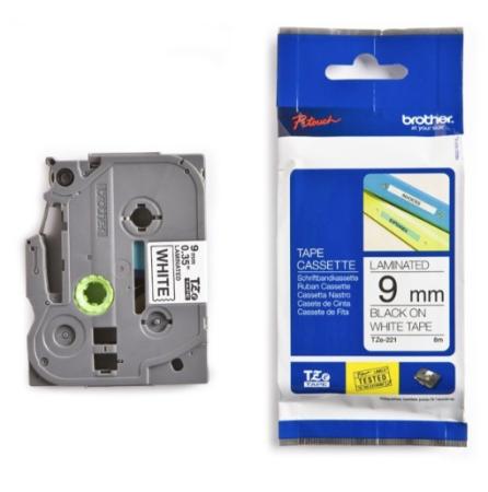 Brother p-touch TZ tape zwart op wit 9 mm