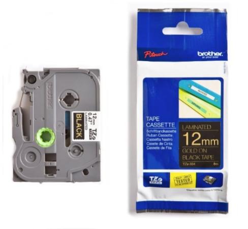 Brother p-touch TZ tape goud op zwart 12 mm