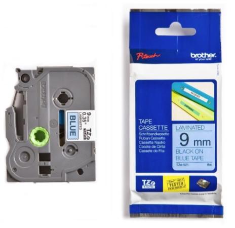 Brother p-touch TZ tape zwart op blauw 9 mm