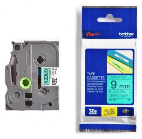 Brother p-touch TZ tape zwart op groen 9 mm