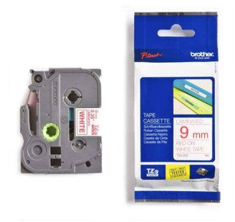 brother p-touch tz tape rood op wit 9 mm