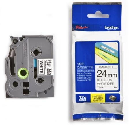 Brother p-touch TZ tape zwart op wit 24 mm
