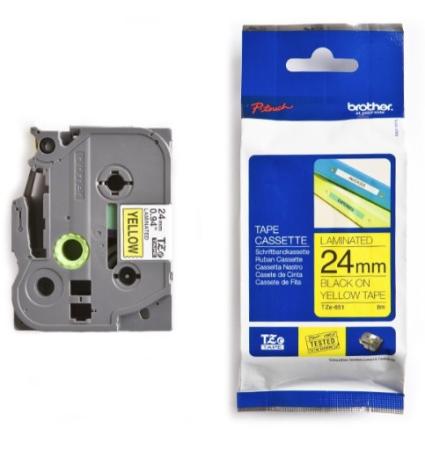 Brother p-touch TZ tape zwart op geel 24 mm
