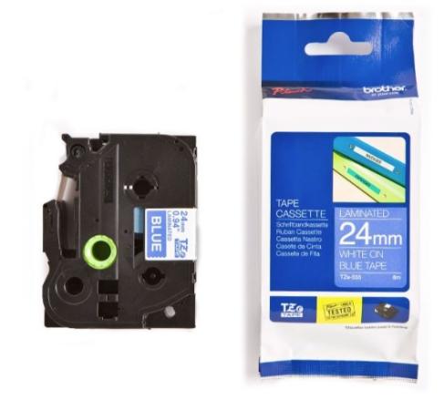 Brother p-touch TZ tape wit op blauw 24 mm