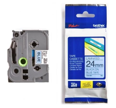 Brother p-touch TZ tape zwart op blauw 24 mm