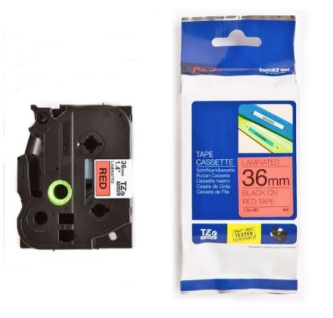 Brother p-touch TZ tape zwart op rood 36 mm