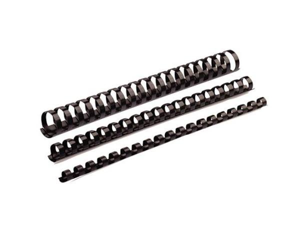 doos 50 spiralen plastiek zwart 28 mm (201-240p)