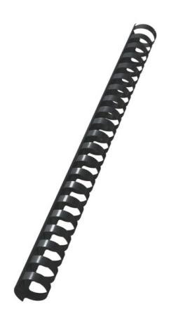 doos 100 spiralen plastiek zwart 19 mm (121-150p)