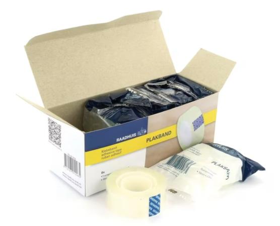 plakband raadhuis transparant 19 mm x 33 m k25 mm