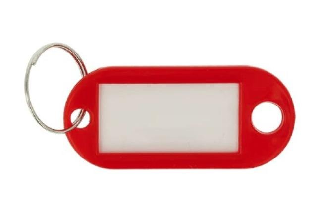 100 sleutelhanger westcott rood eti 29x15mm