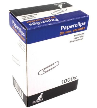 1000 paperclips kangaro 30 mm ronde punt