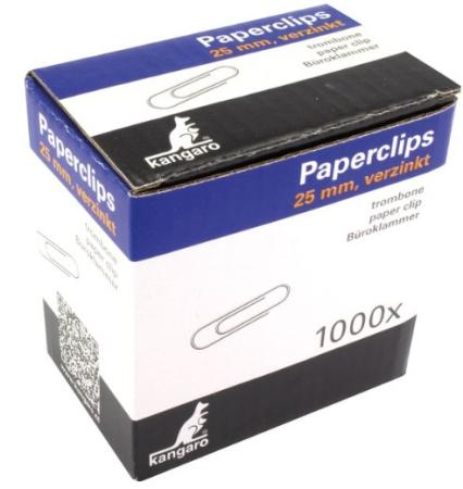 1000 paperclips kangaro 25  mm ronde punt