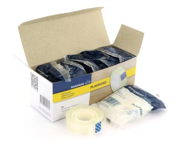 plakband raadhuis transparant 15 mm x 33 m k25 mm