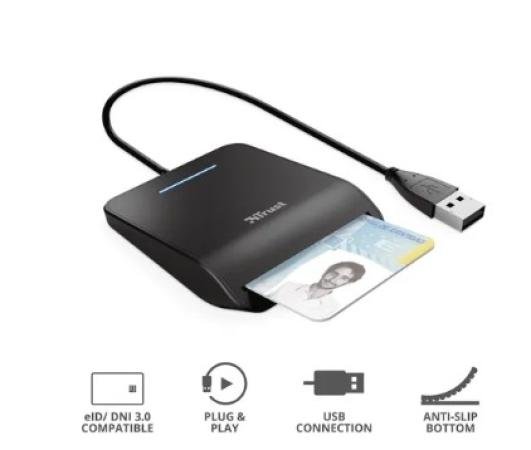 Trust primo DNI smartcard EID kaartlezer zwart
