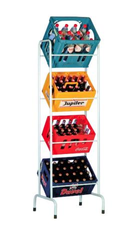 krattenrek wit metaal voor 4 kratten