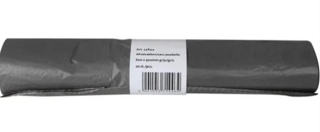 20 vuilniszak grijs 60 x 90 cm 25 micron 60 L