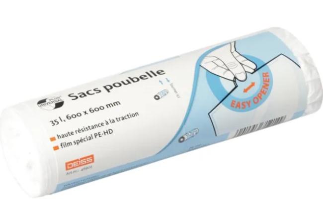 rol 50 vuilniszak 35L 600 x 600 mm wit 10 mic