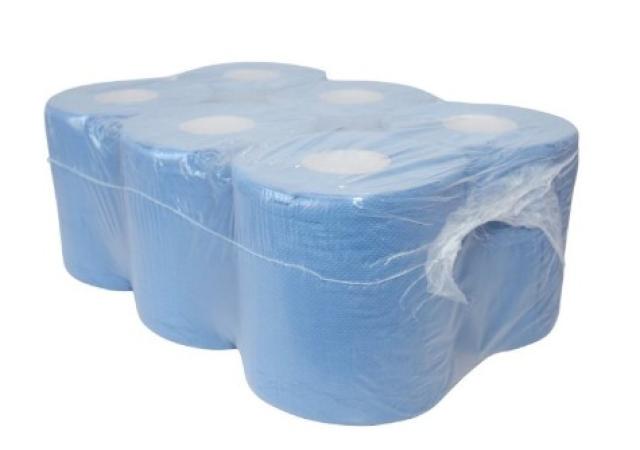 6 x poetsrol 2 laags 20x35 cm x 150 m blauw