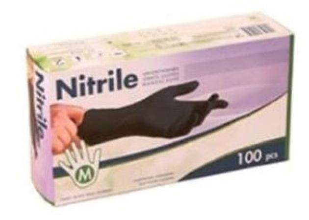 pk 100 wegwerphandschoen nitril zwart M