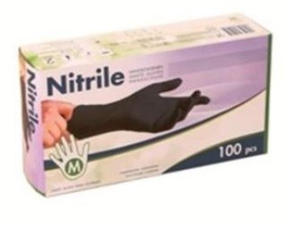pk 100 wegwerphandschoen nitril zwart L