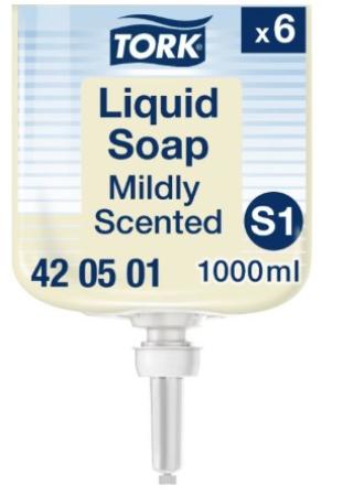 S1 Tork zeep 6 x 1 L verzorgend/mild licht parfum