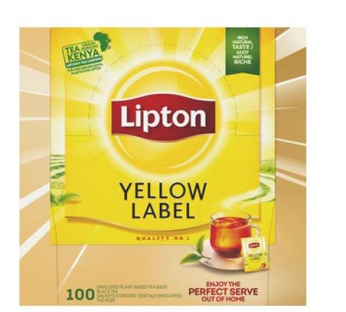 doos 100 theezakjes lipton yellow label