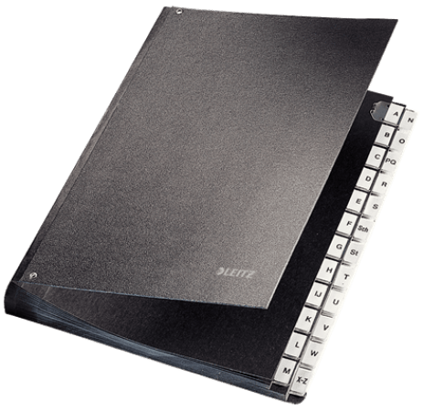 voorordner karton 24 vaks A-Z Leitz zwart
