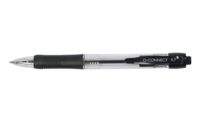 balpen Q-connect intrekbaar medium 0.7 mm zwart
