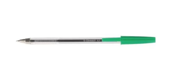 balpen Q-Connect met dop 0.7 mm groen