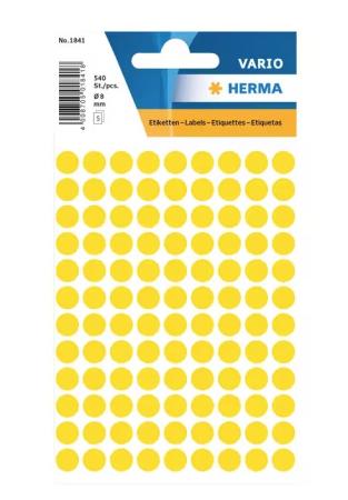 5 vel etiketten Herma diam 8 mm 108/v geel