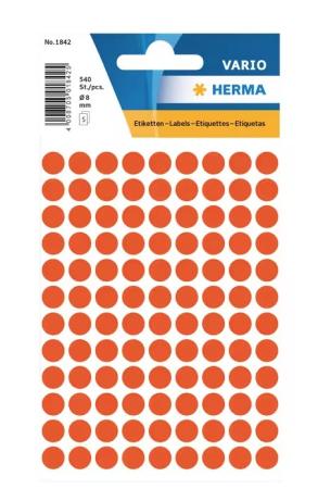 5 vel etiketten Herma diam 8 mm 108/v rood