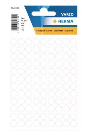 5 vel etiketten Herma diam 8 mm 108/v wit