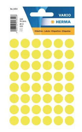 5 vel etiketten Herma diam 13 mm 48/v fluo geel