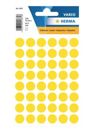 5 vel etiketten Herma diam 13 mm 48/v geel