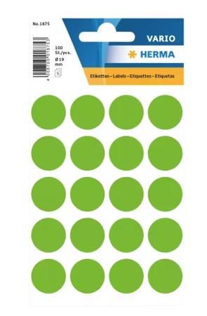 5 vel etiketten Herma diam 19 mm 20/v groen