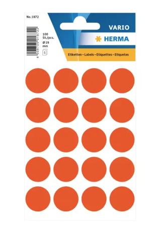 5 vel etiketten Herma diam 19 mm 20/v rood