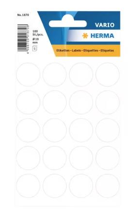 5 vel etiketten Herma diam 19 mm 20/v wit