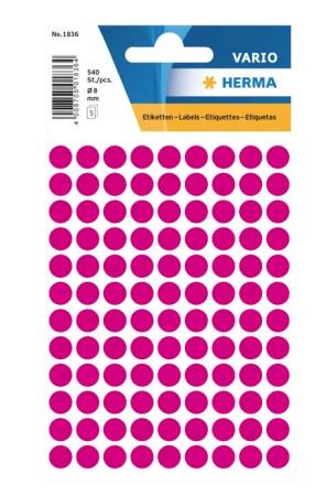 5 vel etiketten Herma diam 8 mm 108/v roze