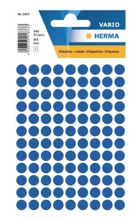 5 vel etiketten Herma diam 8 mm 108/v donkerblauw