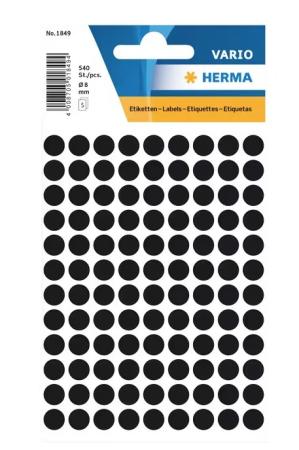 5 vel etiketten Herma diam 8 mm 108/v zwart