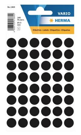 5 vel etiketten Herma diam 13 mm 48/v zwart