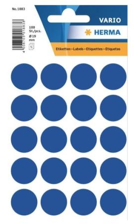 5 vel etiketten Herma diam 19 mm 20/v donkerblauw