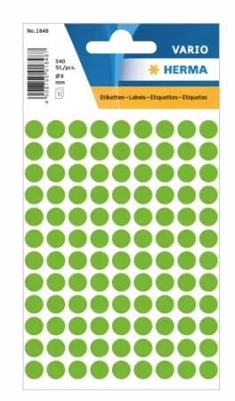 5 vel etiketten Herma diam 8 mm 108/v fluo groen