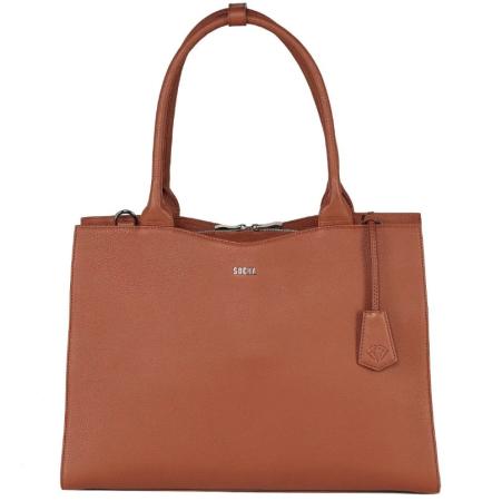 cognac Diamond edition business bag 15.6 leder Soc