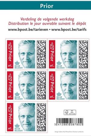 50 postzegels nationaal PRIOR koning Filip